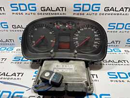 Kit Pornire ECU Calculator Motor Ceas Bord Imobilizator Cip Cheie Volkswagen Bora 1.9 TDI AXR 1999 - 2005 Cod 038906019CR 0281010663 [L2272]