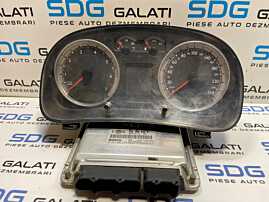 Kit Pornire ECU Calculator Motor Cip Cheie Imobilizator Ceas Ceasuri Cluster Instrumente Bord Volkswagen Bora 1.4 16V AXP 1999 - 2005 Cod 036906032P 0261207179 [1999]