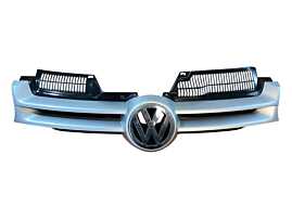 Grila Centrala Cu Emblema de pe Bara Spoiler Fata Volkswagen Golf 5 Hatchback Scurt 2004 - 2008 Cod 1K0853655A [L8123]