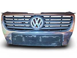 Grila Centrala cu Emblema Sigla de pe Bara Spoiler Fata Volkswagen Passat B6 2005 - 2010 Cod 3C0853651AD 3C0853651AF (Rupturi Crapaturi Vizibile in Imagini) [N5079]