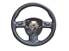 Volan Piele 3 Spite cu Comenzi Audi A4 B8 2008 - 2013 Cod 8R0419091F ( Zgârieturi pe Piele și Uzura Generală, Vizibile în Imagini ) [N2356]