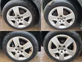 Set 4 Jante Roti Aliaj 205 55 16 R16 5x112 cu Anvelope Cauciucuri Vara Dot 2020 Goodyear Audi A4 B6 2001 - 2005