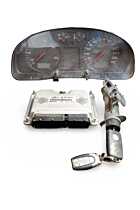 Kit Pornire ECU Calculator Motor cu Ceas Bord si Contact cu Cheie Volkswagen Passat B5 1.9 TDI ATJ 1997 - 2001 Cod 038906019AJ, 0281010303, 3B0920802A [MX0952]