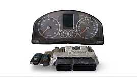 Kit Pornire ECU Calculator Motor Ceas Ceasuri Bord Chei Cheie CIP Imobilizator Volkswagen Jetta 3 MK3 1.4 TSI 2005 - 2011 Cod 03C906022AK 0261S04398 1K0920874A [LR2373] [LR2374]