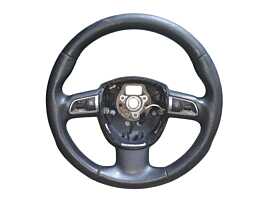 Volan Piele 3 Spite cu Comenzi Audi A4 B8 2008 - 2013 Cod 8R0419091F ( Câteva Zgârieturi, Unele Fine, Altele Mai Adânci, în Piele + Uzura Generală ) [N2357]