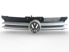 Grila Centrala cu Emblema Sigla de pe Bara Spoiler Fata Volkswagen Golf 4 1997 - 2005 Cod 1J0853651H, 1J0853655G [A0868]