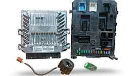 Kit Pornire ECU Calculator Motor cu Panou Sigurante si Imobilizator cu Cip Cheie Citroen C5 II 2.0 HDI 2004 - 2008 Cod 5WS40199D, 9656171480 [MX1030]