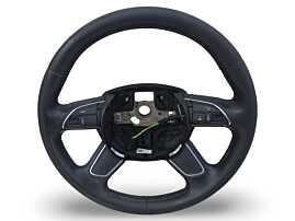 Volan Piele 4 Spite cu Comenzi FARA Airbag Audi A4 B8 B8.5 FL Facelift 2012 - 2015 Cod 4L0419091AC [K3535]