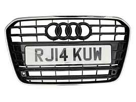 Grila cu Emblema Sigla cu Locas Senzori Parcare de pe Spoiler Bara Fata Audi A6 C7 2011 - 2014 Cod 4G0853653 [K0783]