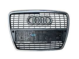 Grila cu Emblema Centrala de pe Spoiler Bara Fata Suport Numar Cu Locas Senzori Audi A6 C6 2005 - 2009 Cod 4F0853651S [B4610]