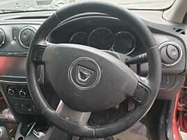 Volan Piele 3 Spite cu Comenzi Fara Airbag Dacia Logan 2 2012 - 2016 [Q0146]