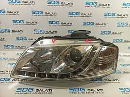 Far Stanga cu Lupa Led Daylight Cromat FARA Xenon Audi A3 8P 2004 - 2010 [L1924]