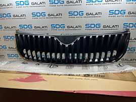 Grila Plastic Ornament Central Superior cu Rama Crom de pe Bara Spoiler Fata Skoda Superb 2 2008 - 2013 499,99lei Cod 3T0803607 [B3023]
