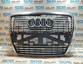 Grila Centrala cu Emblema Sigla de pe Bara Spoiler Fata Audi A6 4F C6 2005 - 2011 Cod 4F0853651 [N0136]