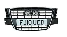 Grila Centrala cu Emblema Sigla de pe Bara Spoiler Audi A5 Sportback S-Line 2008 - 2011 Cod 8T0853651E [L5339]