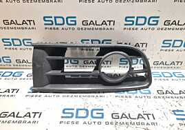 Grila Ornament Proiector Ceata Dreapta de pe Bara Spoiler Fata Volkswagen Polo 9N 2002 - 2008 Cod 6Q0853666C [N0332]