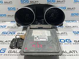 Kit Pornire ECU Calculator Motor Continental Ceas Ceasuri Bord Cheie Chei CIP Imobilizator Volkswagen Golf 6 1.6 TDI CAY CAYC 2008 - 2013 Cod 03L906023MM 5WP42692AA 5K0920972A [L4076] [L4077]