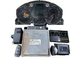 Kit Pornire ECU Calculator Motor Confort Ceas Ceasuri Bord Blocator Volan Cititor Chei Cheie CIP Imobilizator Volkswagen Passat B6 2.0 TDI BKP BMR 2005 - 2010 Cod 03G906018EM 5WP45562AE 3C0905861J 3C0959433R 3C0906843Q [LR0378] [LR0379]