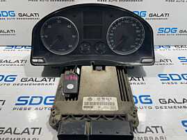 Kit Pornire ECU Calculator Motor BOSCH Ceas Ceasuri Bord Cheie Chei CIP Imobilizator Volkswagen Golf 5 Plus 1.9 TDI 2004 - 2008 Cod 03G906016B 0281011478 [L4208] [L4209]