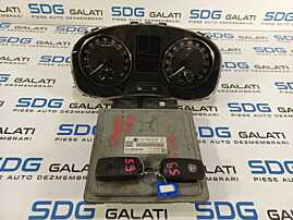 KIT Pornire Complet ECU Calculator Motor Ceas Ceasuri Cluster Instrumente Bord Imobilizator Volkswagen Skoda Seat Audi 1.6 TDI CAY CAYC 2013 - 2017 Cod 03L906023QF 5WP42961AA 5JA920940A [L1163] [L1164]