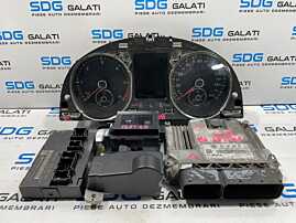 Kit Pornire ECU Calculator Motor Blocator Volan Calculator Confort Cip Cheie Cititor Cheie si Ceasuri Bord Volkswagen Passat B7 2.0 TDI 2010 - 2015 Cod 03L907309AE 3AA920970J 3AA959433B 3C0905843AD 3C0905861J [L4064] [L4065]