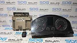 Kit Pornire ECU Calculator Motor cu Ceas Ceasuri Bord si CIP Cheie Volkswagen Jetta 3 2.0 TDI BKD 2005 - 2010 Cod 03G906021KK, 1K0920860L [MX1399]