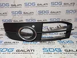 Grila Ornament Proiector Ceata Stanga de pe Bara Spoiler Fata Audi A6 C6 2004 - 2011 Cod 4F0807681Q [N6839]