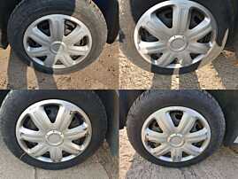 Set 4 Jante Tabla cu Capace 165 70 14 R14 5x100 Volkswagen Polo 9N 2002 - 2008 Cod jtcsdgbp9n1